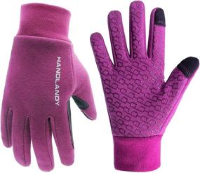 img 4 attached to 🧤 Stay Warm and Stylish with the HANDLANDY Upgraded Thermal Running Gloves in Purple