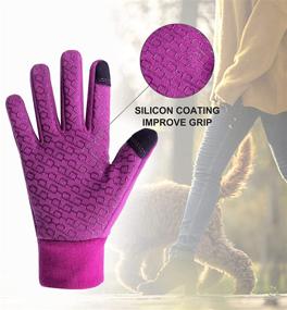 img 3 attached to 🧤 Stay Warm and Stylish with the HANDLANDY Upgraded Thermal Running Gloves in Purple