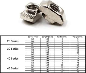 img 1 attached to 🔩 M4 Thread T-Nut for 40 Series European Aluminium Profile - Hammer Head Drop-in T-Slot Nuts, Nickel Plated Carbon Steel - Pack of 50 PCS