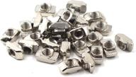 🔩 m4 thread t-nut for 40 series european aluminium profile - hammer head drop-in t-slot nuts, nickel plated carbon steel - pack of 50 pcs logo