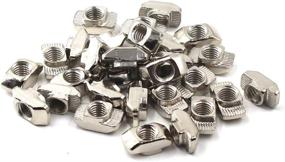 img 3 attached to 🔩 M4 Thread T-Nut for 40 Series European Aluminium Profile - Hammer Head Drop-in T-Slot Nuts, Nickel Plated Carbon Steel - Pack of 50 PCS