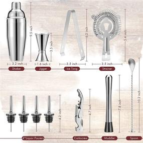 img 2 attached to 🍹 Bournis Bartender Kit Cocktail Shaker Set - 10 Pcs Stainless Steel Bar Tool Set with Bamboo Stand, Ideal for Home Bartending and Mixing Drinks - Includes Cocktail Recipes and Bar Accessories