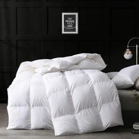 img 4 attached to APSMILE Ultra-Soft Cotton Feather Down Comforter Queen - All Season 750 Fill-Power Hotel-Style Goose Feather Down Duvet Insert with Ties: Luxurious White Queen Size Comforter for Optimum Coziness