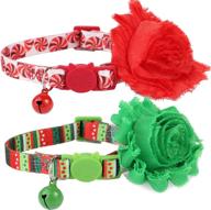 🎄 festive feline fashion: boombone christmas cat collar flower 2 pack - small dog collars charms & other pet xmas accessories logo