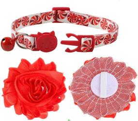 img 3 attached to 🎄 Festive Feline Fashion: BoomBone Christmas Cat Collar Flower 2 Pack - Small Dog Collars Charms & Other Pet Xmas Accessories