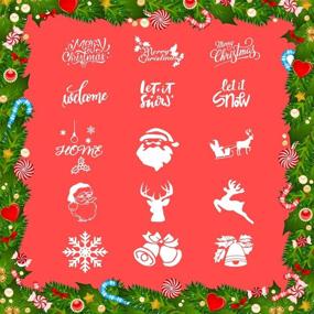 img 1 attached to 🎄 Caydo Christmas Ornament Kit - 3 Inch Embroidery Hoop, Christmas Plaid Fabric, Heat Transfer Pattern, Artificial Pine Needles, Small Berries - DIY Craft Christmas Decoration