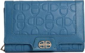 img 3 attached to SADDLER Aster Monogram Trifold Zipper Women's Handbags & Wallets in Wallets