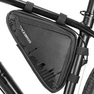 rockbros triangle bike frame bag, triangle bag for bicycles with dual side pockets, 1.5l capacity logo