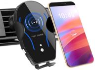 📲 convenient and fast wireless car charger mount for iphone and samsung galaxy s10/s9/s8 - auto-clamping air vent car phone holder with 7.5w/10w fast charging - compatible with qi smartphones logo