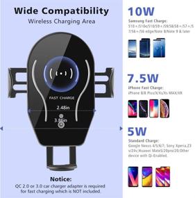 img 1 attached to 📲 Convenient and Fast Wireless Car Charger Mount for iPhone and Samsung Galaxy S10/S9/S8 - Auto-Clamping Air Vent Car Phone Holder with 7.5W/10W Fast Charging - Compatible with Qi Smartphones