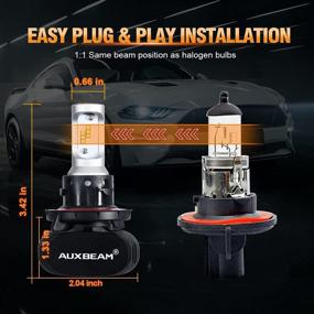 img 3 attached to 🔦 Auxbeam H13 9008 LED Bulbs, NF-S1 Series 8000LM Per Set 6500K Fog Light Bulbs Fanless &amp; Noiseless Design, Replacement for Halogen Bulbs (Pack of 2)