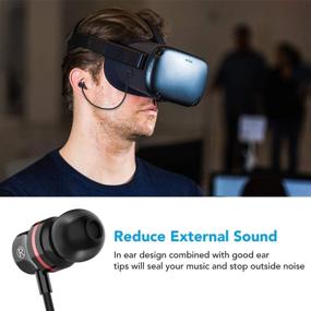 img 2 attached to 🎧 KIWI Design Noise Isolating VR Headphones for Oculus Quest - 3D 360 Degree Sound, In-Ear Earphones (1 Pair, Not Compatible with Quest 2)