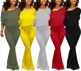 img 3 attached to Stylish Aro Lora Shoulder Jumpsuit for Plus Size Women in Jumpsuits, Rompers & Overalls