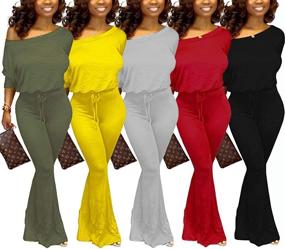 img 2 attached to Stylish Aro Lora Shoulder Jumpsuit for Plus Size Women in Jumpsuits, Rompers & Overalls