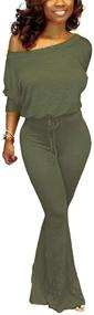 img 4 attached to Stylish Aro Lora Shoulder Jumpsuit for Plus Size Women in Jumpsuits, Rompers & Overalls