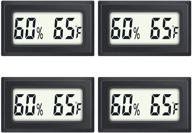 🌡️ aiktryee 4-pack mini digital hygrometer thermometer for precise indoor temperature and humidity monitoring in humidors, greenhouses, gardens, cellars, closets, and guitar cases logo