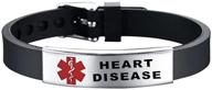 🏥 stylish stainless steel medical alert id bracelet - mzc jewelry silicone wristband for men and women logo