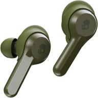 skullcandy indy true wireless in-ear earbud - olive (renewed) logo