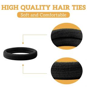 img 1 attached to 💆 IKOCO Thick Seamless Cotton Hair Bands - 60PCS Large Thick Stretch Hair Ties for Thick Hair 2 Inch (Black) - No Damage Solution!