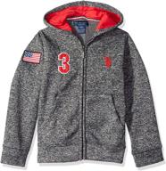 🧥 boys' hooded zip or snap fleece jacket by u.s. polo assn. logo