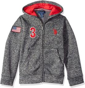 img 1 attached to 🧥 Boys' Hooded Zip or Snap Fleece Jacket by U.S. Polo Assn.