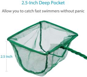 img 1 attached to 🐠 Pawfly Green 4 Inch Aquarium Net with Fine Mesh for Small Fish Catching - Plastic Handle Included