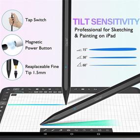 img 2 attached to 🖊️ Стилус-карандаш Ciscle: высоко совместимое перо для Apple iPad с подавлением ладони, наклоном, магнитной функцией - точность для iPad 6-8 поколения/iPad Pro 11''&12.9''/iPad Mini 5/iPad Air 3-4 поколение.