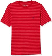 👕 nautica boys' striped crew neck t-shirt: comfortable short sleeve tee for kids logo