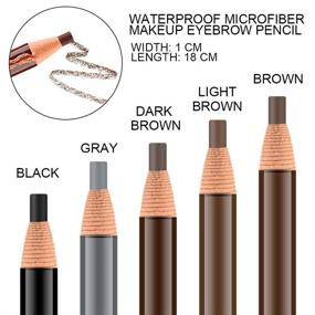 img 2 attached to 🏻 Ownest 6Pcs Pull Cord Peel-off Eyebrow Pencil Tattoo Makeup Set: Waterproof, Long-lasting Liner for Microblading, Filling, and Outlining - Black