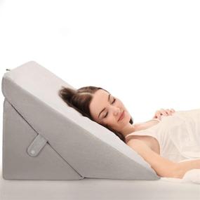 img 4 attached to 🛌 OasisSpace Adjustable Bed Wedge Pillow for Legs and Back Pain - Memory Foam Incline Cushion System with Washable Cover - Acid Reflux, Heartburn, Snoring, Reading