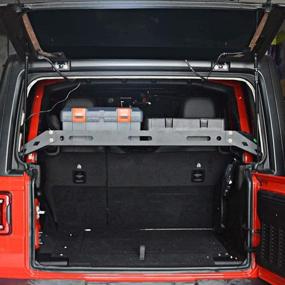 img 2 attached to 🚗 AL4X4 Внутренняя задняя корзина для грузов: Алюминиевый багажный багажник для Jeep Wrangler JL 4 двери 2018-2020