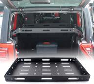 🚗 al4x4 interior rear cargo basket rack: aluminum alloy luggage storage carrier for 2018-2020 jeep wrangler jl 4 doors logo