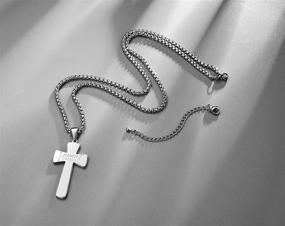 img 1 attached to Stainless Steel Rugby Cross Necklace - XIEXIELA USA Football | Strength Bible Verse Pendant for Sports Lovers and Athletes | I CAN DO All Things