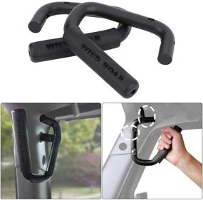 img 3 attached to 🚗 YORKING Steel Grab Handles for Jeep Wrangler JK (2007-2018) - Front & Rear Roll Bar Grip