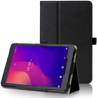 📱 premium pu leather stand cover for alcatel joy tab 2 (8-inch, 2020 release model 9032z) - caweet tablet case with pen holder (black) logo