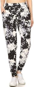 img 2 attached to Leggings Depot Women's Trendy Print High Waist Jogger Track Pants (Sizes S-3X) - BAT1