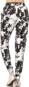 img 1 attached to Leggings Depot Women's Trendy Print High Waist Jogger Track Pants (Sizes S-3X) - BAT1