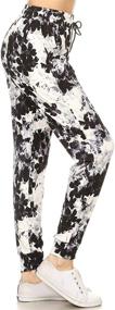 img 4 attached to Leggings Depot Women's Trendy Print High Waist Jogger Track Pants (Sizes S-3X) - BAT1
