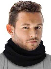 img 4 attached to Многослойный шарф для шеи для мужчин - зимние аксессуары и шарфы