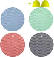 versatile silicone pot holders: trivets, hot pads, place mats, jar openers, oven mitts – available in 4 vibrant colors logo