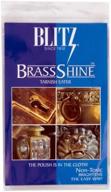 🔷 blitz brass tarnish eater cloth - single ply, treated, pack of 2, blue/gold logo