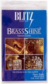 img 1 attached to 🔷 Blitz Brass Tarnish Eater Cloth - Single Ply, Treated, Pack of 2, Blue/Gold