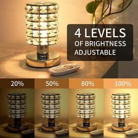 img 3 attached to Crystal Table Desk Lamp: Remote Control, 16 Colors & 4 Levels Brightness - Elegant RGB LED Bedside Light for Party & Home - Silver