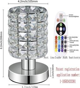 img 1 attached to Crystal Table Desk Lamp: Remote Control, 16 Colors & 4 Levels Brightness - Elegant RGB LED Bedside Light for Party & Home - Silver