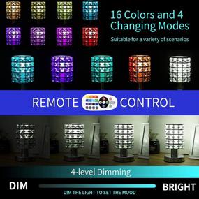 img 2 attached to Crystal Table Desk Lamp: Remote Control, 16 Colors & 4 Levels Brightness - Elegant RGB LED Bedside Light for Party & Home - Silver