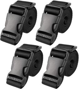 img 4 attached to 🔗 Adjustable Black Nylon Utility Straps with Quick-Release Buckle - 72" L x 1.25" W (4 Pack)