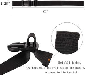 img 3 attached to 🔗 Adjustable Black Nylon Utility Straps with Quick-Release Buckle - 72" L x 1.25" W (4 Pack)