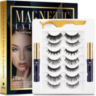 👁️ upgraded magnetic lashes with eyeliner and tweezers: 7 pairs reusable & waterproof magnetic eyelashes kit – easy to wear, no glue needed! logo