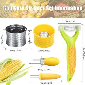 img 2 attached to 🌽 21-Piece Stainless Steel Corn Stripper Set - Cob Peeler, Zipper, Holders & Pins for Home, Kitchen, and Restaurant Use