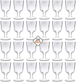 img 1 attached to 🍷 Bulk Pack of 24 Clear Plastic Wine Glasses for Party Use - 6.4 oz Disposable Wine Glasses